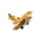 Avion Biplan en métal, Modèle jaune L 13,5 cm