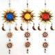Suspension Soleil Verre & Métal, Jaune, H 95 cm