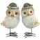 Set 2 chouettes Noël, H 20 cm
