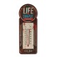 Thermomètre vintage métal, Modèle LIFE, H 29 cm