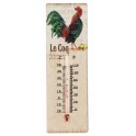 Thermomètre Coq Plumes vertes, H 25 cm