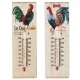 Thermomètre intérieur : Coq Plumes bleues, H 25 cm
