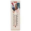 Thermomètre intérieur : Coq Plumes bleues, H 25 cm