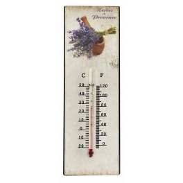 Thermomètre Lavande 1, H 25 cm