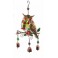 Suspension Métal Chouette 2 Noel & Cloches, H 56 cm