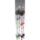 Suspension verre & métal violet, Libellule, H 110 cm