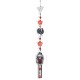 Suspension Bougeoir Cage, Coq, Rouge, H 100