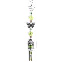 Suspension Bougeoir Cage, Papillon, Jaune, H 100