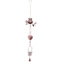Suspension métal dorée Chouette 2, H 95 cm