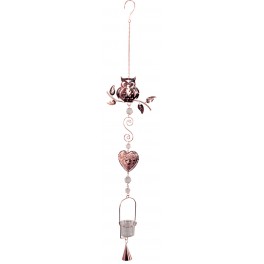 Suspension métal dorée Chouette 2, H 95 cm