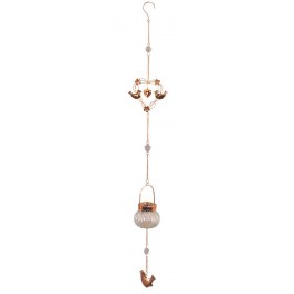 Suspension & Bougeoir doré Oiseau, H 95 cm