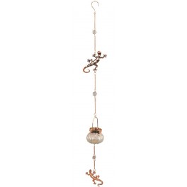 Suspension & Bougeoir doré Gecko, H 95 cm