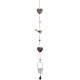 Suspension Shabby Chic Fer Résine Oiseau Coeurs, H 115 cm