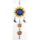 Suspension Soleil métal, Bleu H 95 cm