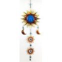 Suspension Soleil métal, Bleu H 95 cm