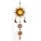 Suspension Soleil Verre & Métal, Jaune, H 95 cm