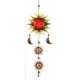 Suspension Soleil métal, Rouge H 95 cm