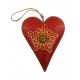 Suspension 1 coeur peint métal XL, H 21 cm