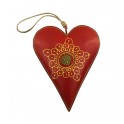 Suspension 1 coeur peint métal XL, H 21 cm