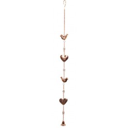 Suspension métal dorée Oiseau, H 105 cm