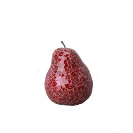 Mini Poire rouge, Crazy Glass, H 11 cm