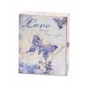 Boite à Clés : Modèle Papillon romantique, Bleu, H 30 cm