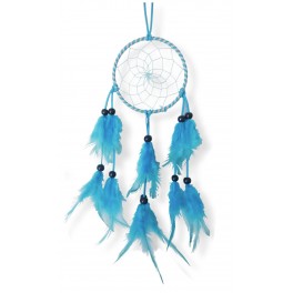 Attrape-rêves colorés, bleu ciel H 36 cm