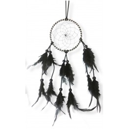 Attrape-rêves colorés, noir H 36 cm