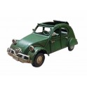 Voiture 2 CV Capote ouverte Vert Bouteille, L 16 cm