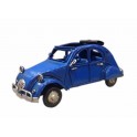 Voiture 2 CV Capote ouverte Bleu Marine, L 16 cm