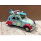 Petite 2CV miniatures L 16 cm, Modèle Bleu & Fleurs …