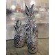 Fruit déco : Ananas chromé, H 24 cm