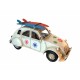 Voiture 2 CV Modèle Blanc Flower Power, L 26 cm