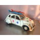 Voiture 2 CV Modèle Blanc Flower Power, L 26 cm