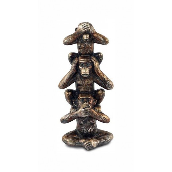 3 petits cochons - Figurine - resine - style - 3 - Singes de la Sagesse -  2482