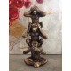 Statuette Totem 3 Singes de la sagesse en résine, H 20 cm