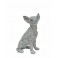 Le chihuahua assis Design, Collection Perles de strass Argent, H 26 cm