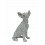 Le chihuahua assis Design, Collection Perles de strass Argent, H 26 cm