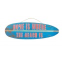 Déco murale vintage bois : Planche de surf Home is Beach, L 45 cm