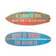 Déco murale vintage bois : Planche de surf Home is Beach, L 45 cm