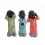 Statuette XXL : Les 3 moines de la sagesse debout, Color Line, H 46 cm