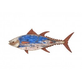 Déco murale en Bois : Grand Poisson Thon, L 50 cm