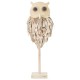 Déco en Bois flotté à poser : Le Hibou sur socle, H 56 cm