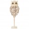 Déco en Bois flotté à poser : Le Hibou sur socle, H 56 cm