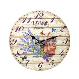 Horloge murale lavande de Provence, Mod 1, 34 cm
