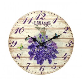 Horloge murale lavande de Provence, Mod 2, 34 cm