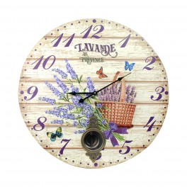 Grande Horloge Lavande de Provence, Diam 58 cm