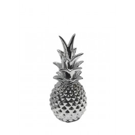 Mini Fruit déco Céramique : Ananas chromé, H 17 cm