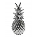 Fruit déco Céramique : Ananas chromé, H 26 cm