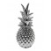 Fruit déco Céramique : Ananas chromé, H 26 cm